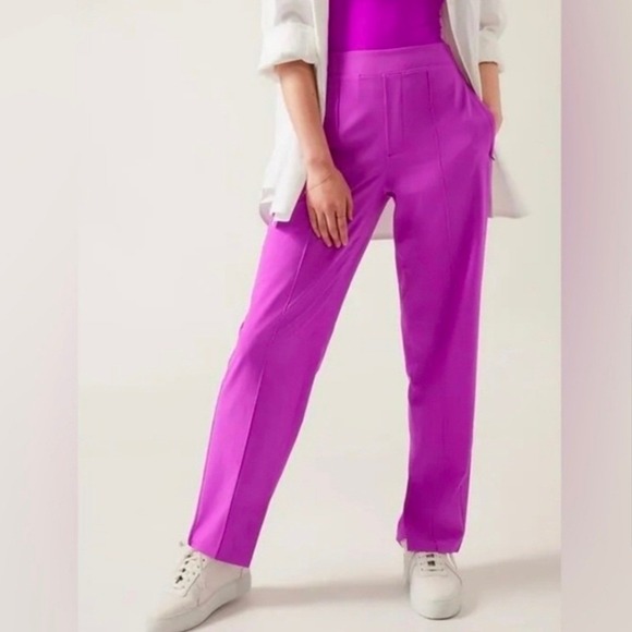 Athleta Pants - Athleta Vienna Slim Pants Women 12P Purple Stretch Travel athleisure lightweight